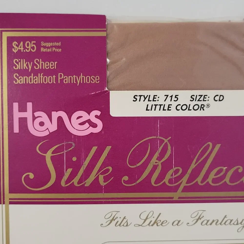 Vtg 1989 Hanes Silk Reflections Pantyhose size CD Silky Sheer Little Color #715